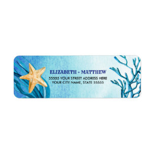 Beach Starfish Watercolor Return Address Labels