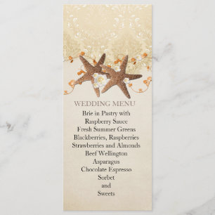 Beach Starfish Wedding Menu