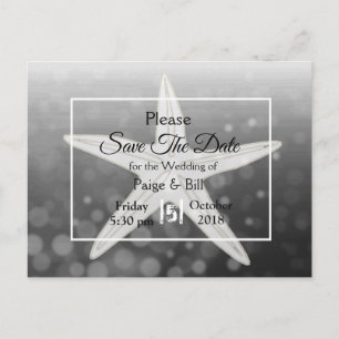 Beach Starfish Wedding Save the Date Postcard