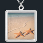 Beach Sterling Silver necklace bridesmaid gifts<br><div class="desc">Beach Sterling Silver necklace bridesmaid gifts wedding</div>