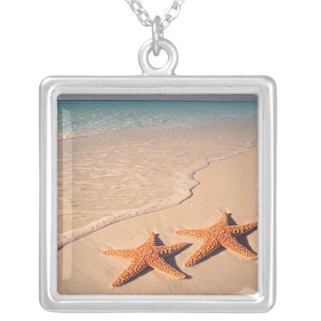 Beach Sterling Silver necklace bridesmaid gifts (Front)