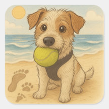 Beach Sticker Peggy the Jack Russell 