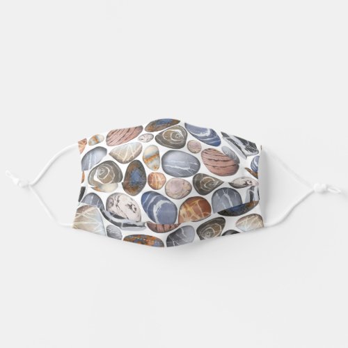 Beach Stone and Pebble Pattern Summer Adult Cloth Face Mask