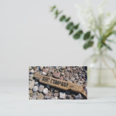 Beach Stone Rock Driftwood Business Card (Standing Front)