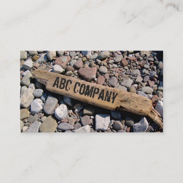 Beach Stone Rock Driftwood Business Card (Front)