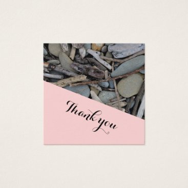 Beach Stones Driftwood Wedding Thank you. Square Business Card Beach Stones Driftwood Wedding Thank you. Square Business Card