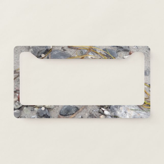 Beach stones license plate frame (Front)