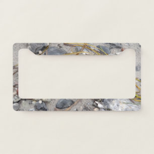 Beach stones license plate frame