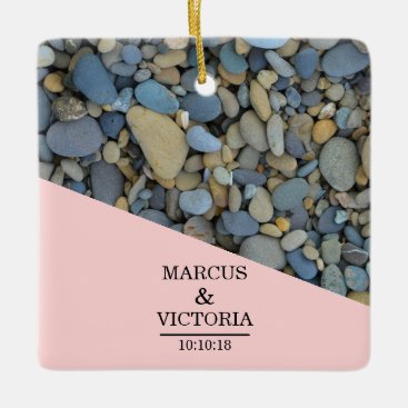 Beach Stones Pebbles Wedding Ceramic Ornament Beach Stones Pebbles Wedding Ceramic Ornament