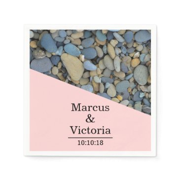 Beach Stones Pebbles Wedding Paper Napkin Beach Stones Pebbles Wedding Paper Napkin