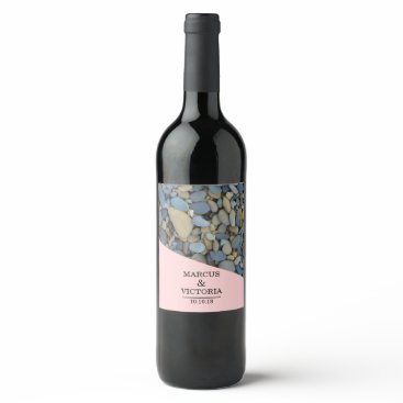 Beach Stones Pebbles Wedding Wine Label Beach Stones Pebbles Wedding Wine Label