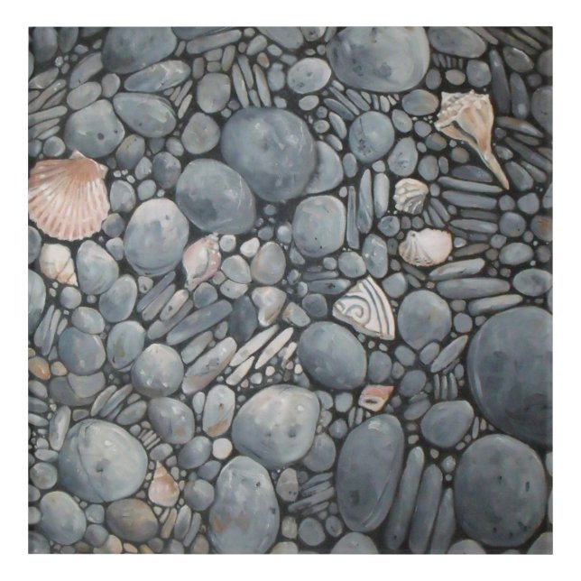 Beach Stones Shells Pebbles Rocks Painting Art (Front)