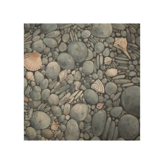 Beach Stones Shells Pebbles Rocks Painting Art (Front)