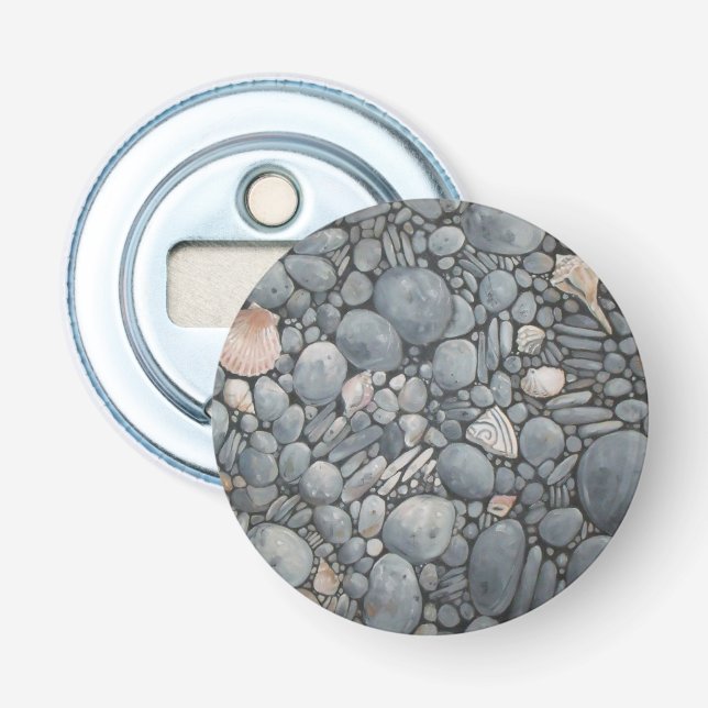 Beach Stones Shells Pebbles Rocks Painting Art Bottle Opener (Front)