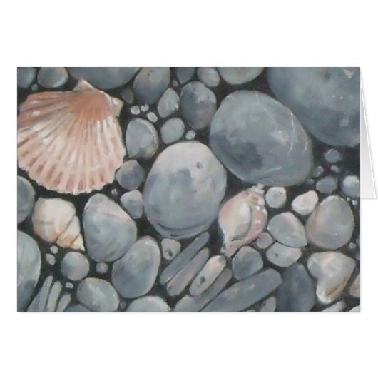 Beach Stones Shells Pebbles Rocks Painting Art Cards (Front Horizontal)