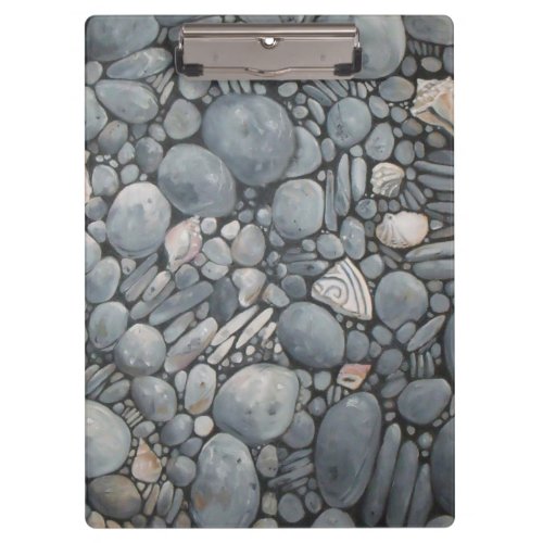 Beach Stones Shells Pebbles Rocks Painting Art Clipboard