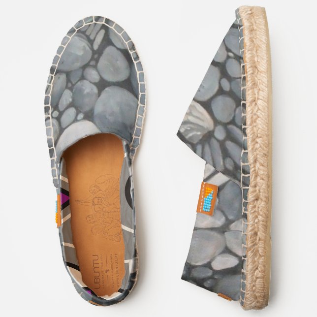 Beach Stones Shells Pebbles Rocks Painting Art Espadrilles (Side)