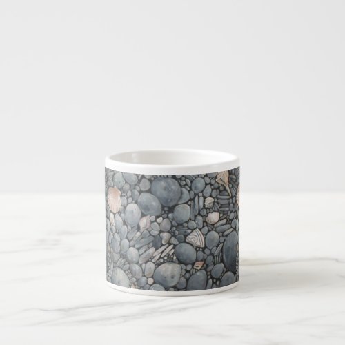 Beach Stones Shells Pebbles Rocks Painting Art Espresso Cup