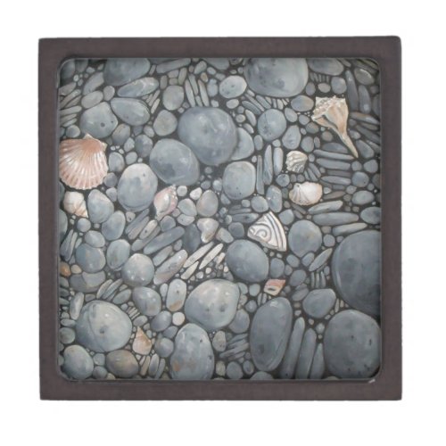 Beach Stones Shells Pebbles Rocks Painting Art Gift Box