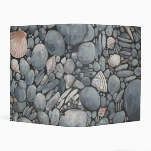 Beach Stones Shells Pebbles Rocks Painting Art Mini Binder