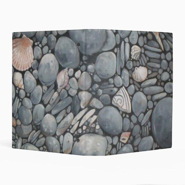 Beach Stones Shells Pebbles Rocks Painting Art Mini Binder (Background)