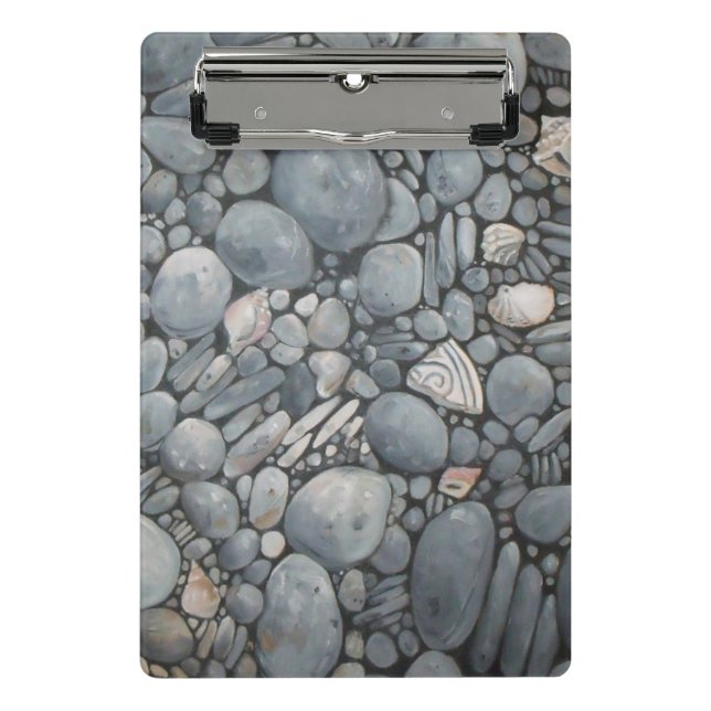 Beach Stones Shells Pebbles Rocks Painting Art Mini Clipboard (Front)