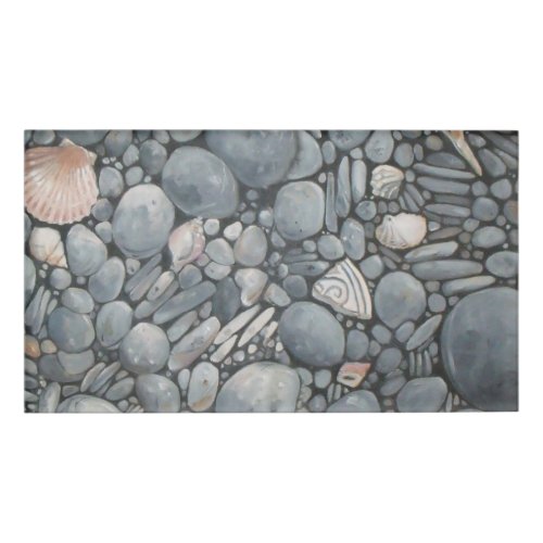Beach Stones Shells Pebbles Rocks Painting Art Name Tag