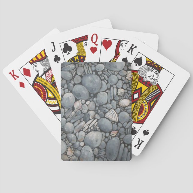 Beach Stones Shells Pebbles Rocks Painting Art Poker Cards (Back)