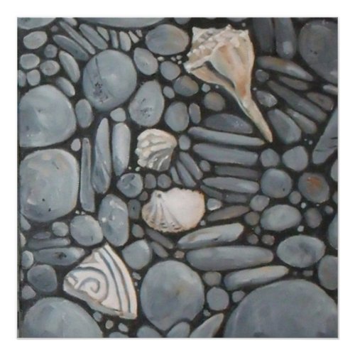 Beach Stones Shells Pebbles Rocks Painting Art Poster