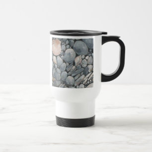 Beach Stones Shells Pebbles Rocks Painting Art Travel Mug