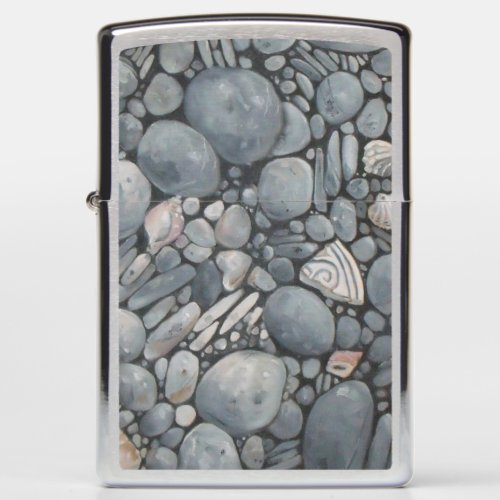 Beach Stones Shells Pebbles Rocks Painting Art Zippo Lighter