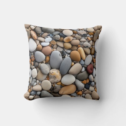 Beach Stones Throw Pillow