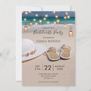 Beach String Lights Bachelorette Party Invitation