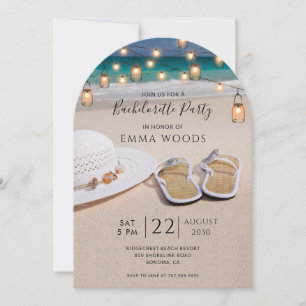 Beach String Lights Bachelorette Party Invitation