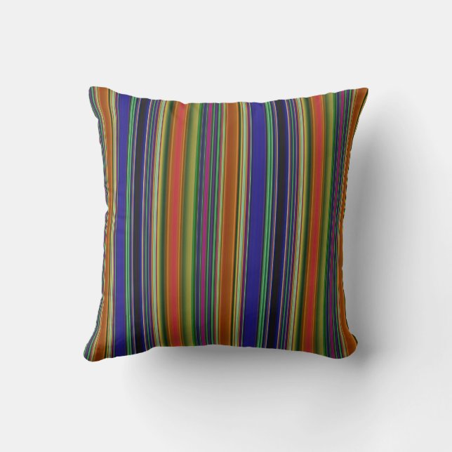 beach Stripes Throw Pillow (Back)