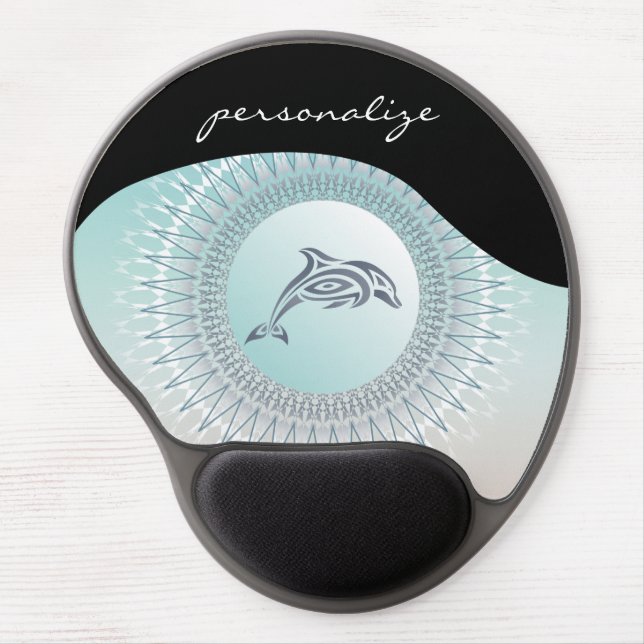 Beach Style Dolphin Mandala Gel Mouse Pad (Front)