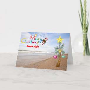 "BEACH STYLE" MERRY CHRISTMAS TO YOU HOLIDAY CARD
