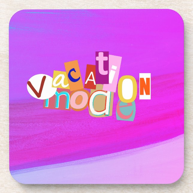 Beach Style Retro Vacay Mode  Beverage Coaster (Front)