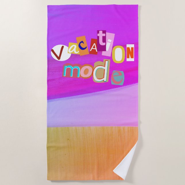 Beach Style Retro Vacay Mode  Towel (Front)