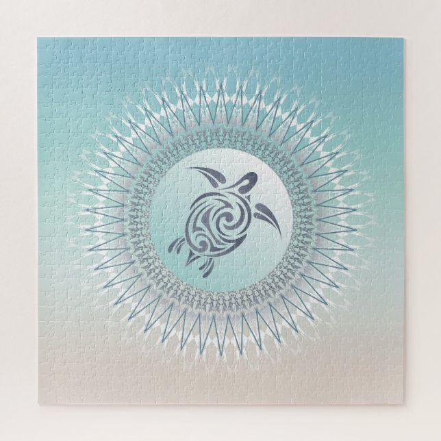 Beach  Style Turtle and Mandala Jigsaw Puzzle (Vertical)
