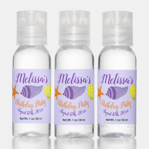 Beach Summer Birthday Party Sea Shells Seashells Hand Sanitizer