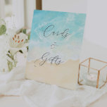 Beach Summer Bridal Shower Cards And Gifts Pedestal Sign<br><div class="desc">Beach Summer Bridal Shower Cards And Gifts Pedestal Sign</div>