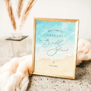 Beach Summer Bridal Shower Welcome Poster