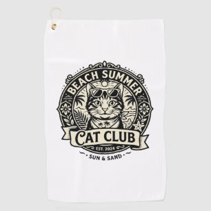 Beach Summer Cat Funny Cat Graphic - Beach Summer  Golf Towel