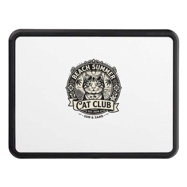 Beach Summer Cat Funny Cat Graphic - Beach Summer  Hitch Cover (Front)