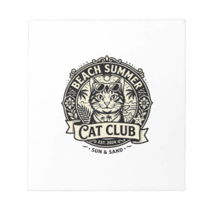 Beach Summer Cat Funny Cat Graphic - Beach Summer  Notepad
