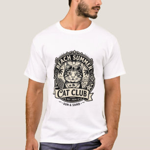 Beach Summer Cat Funny Cat Graphic - Beach Summer T-Shirt