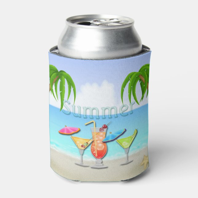 Beach Summer Cocktails Can Cooler (Can Front)
