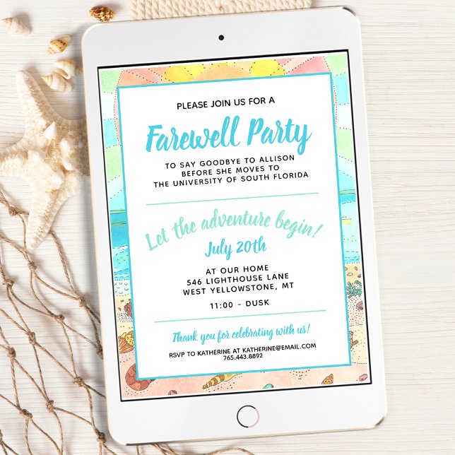 Beach Summer Farewell Party Invitation (Creator Uploaded)