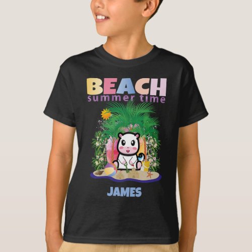 Beach Summer Funny Colorful Kids T_Shirt